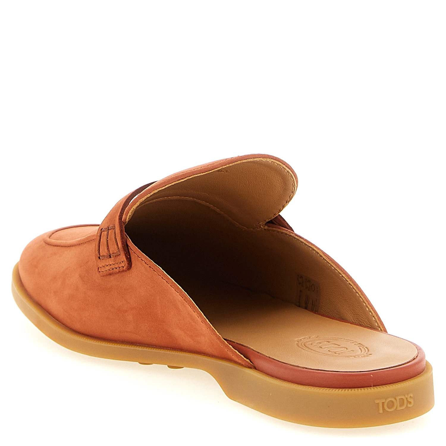 Orange Calfskin Mules