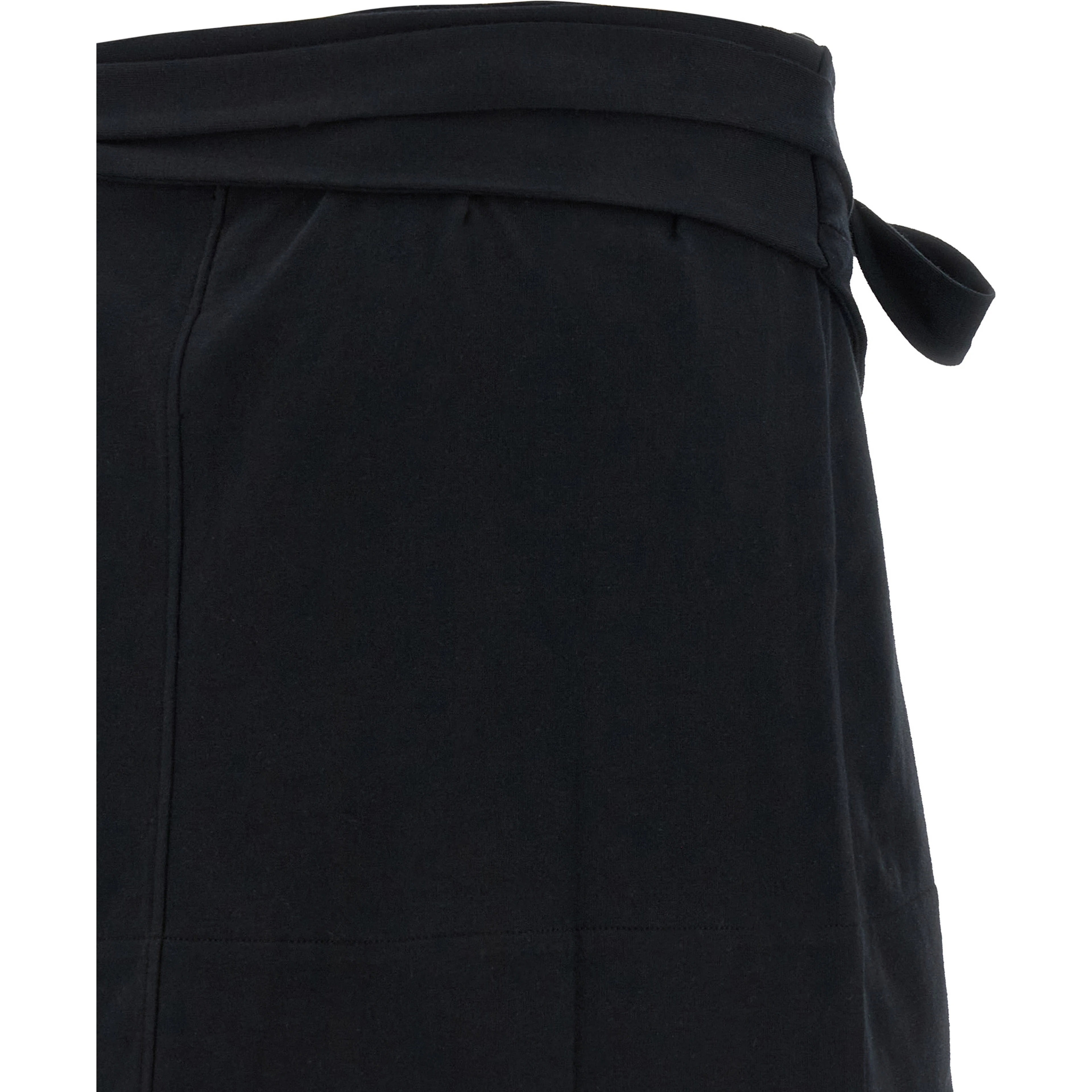 Black Cotton Long Skirt