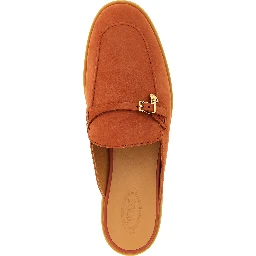 Orange Calfskin Mules