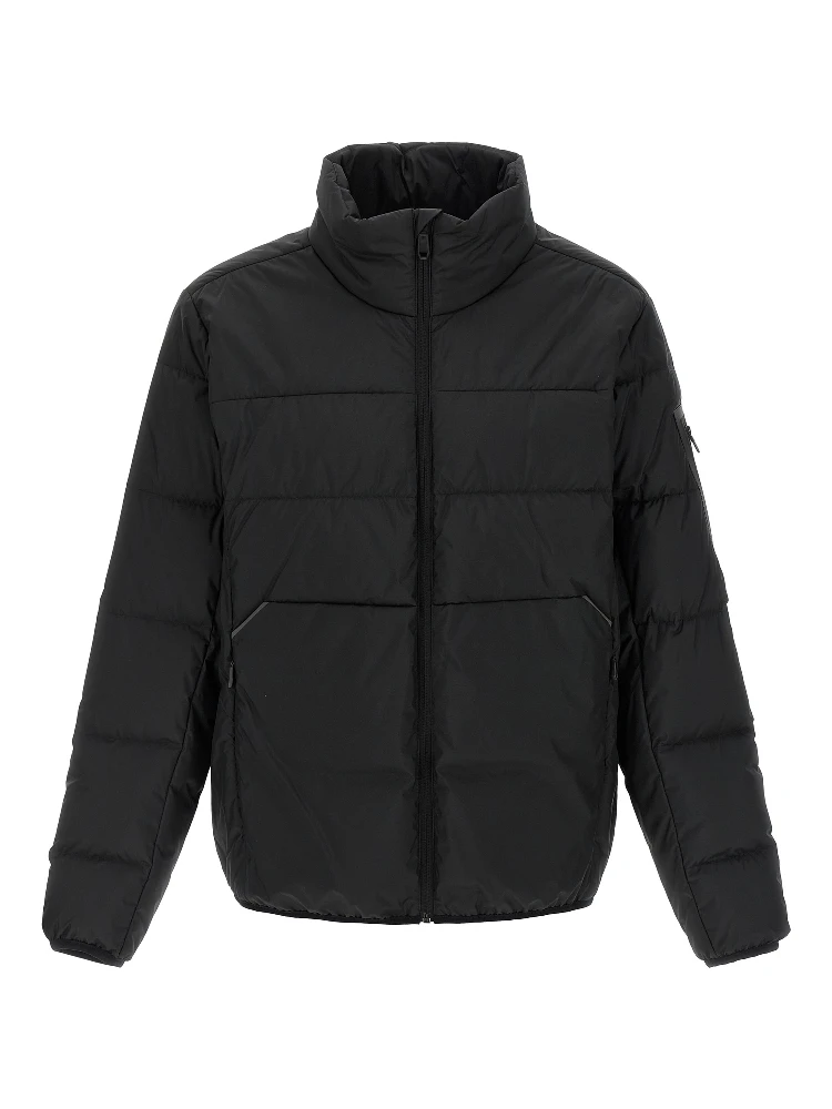Black Polyester Full-Length Jacket