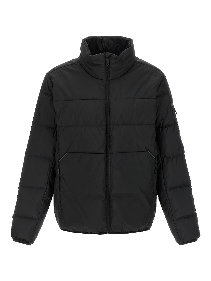 Black Polyester Full-Length Jacket