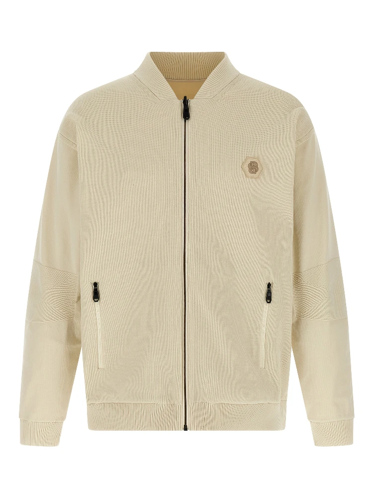 Beige Polyamide Bomber