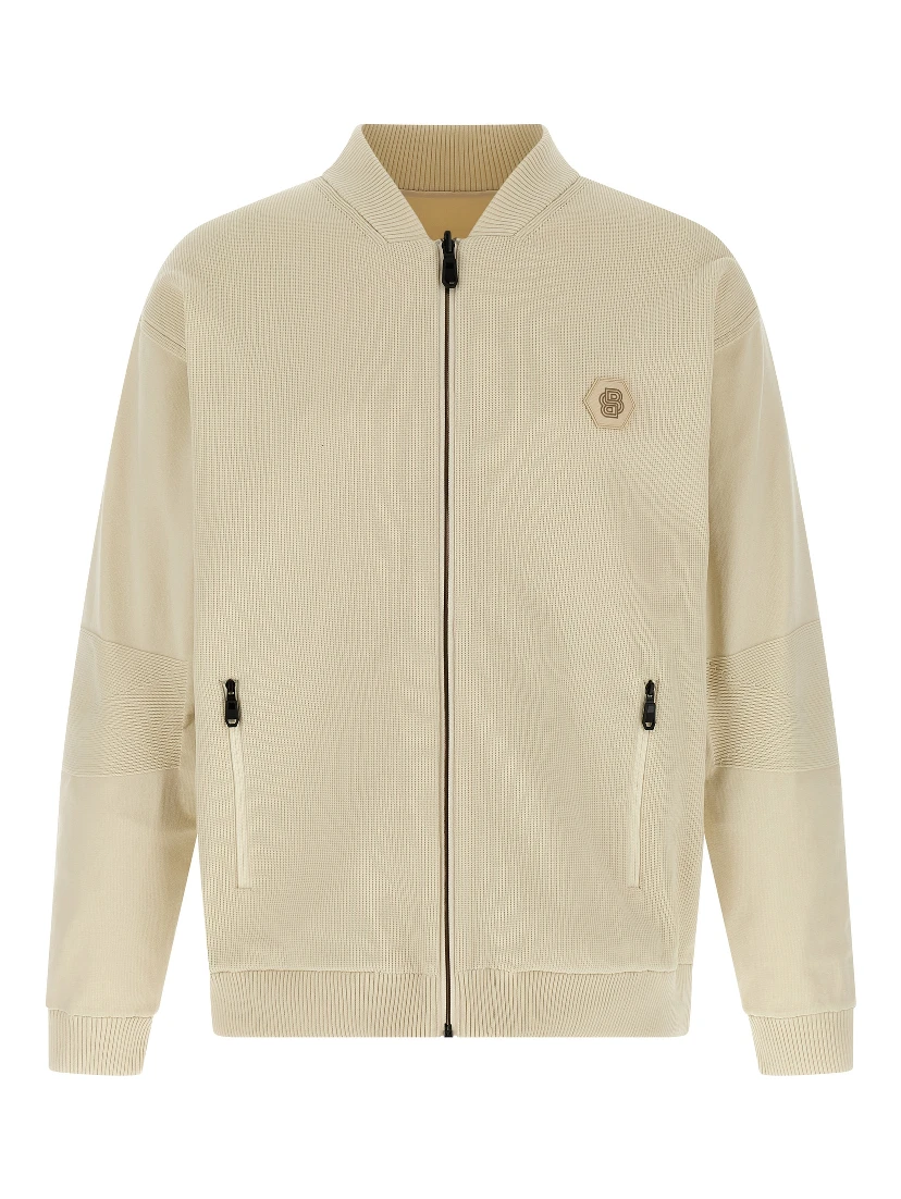 Beige Polyamide Bomber
