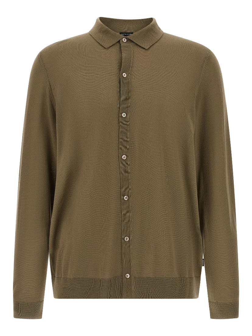 Bicolor Virgin Wool Polo Shirt