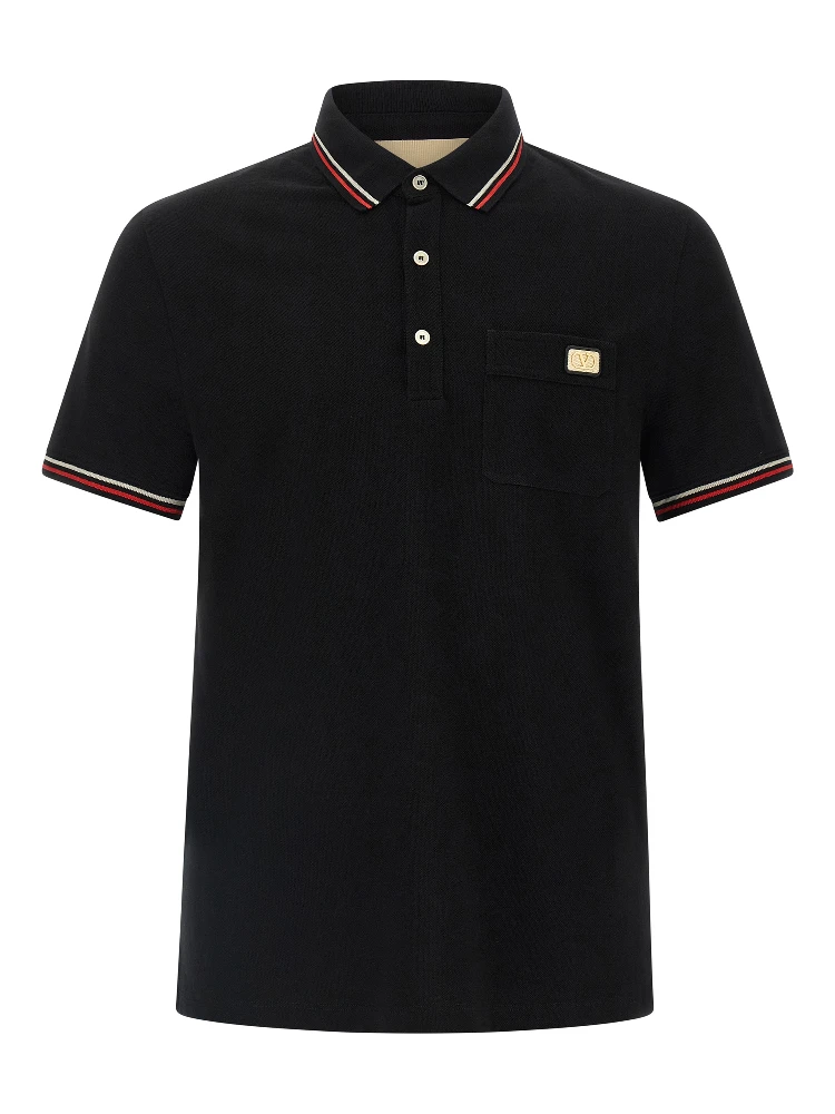 Black Cotton Polo Shirt
