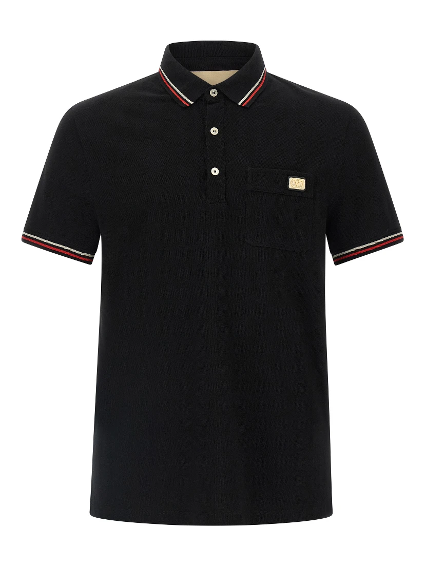 Black Cotton Polo Shirt