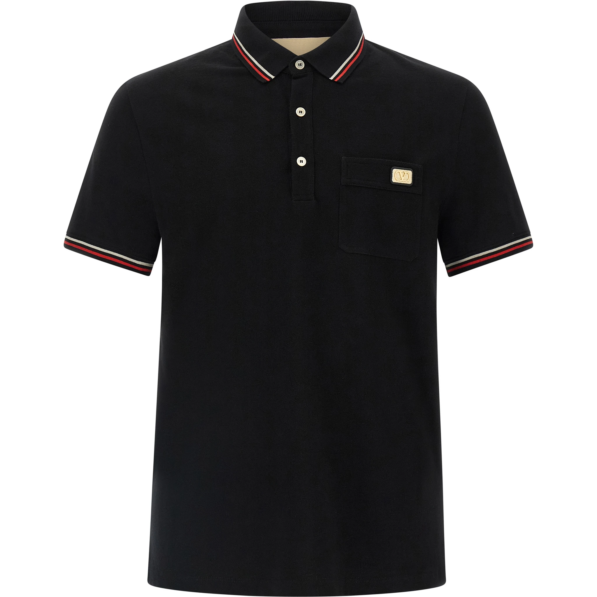Black Cotton Polo Shirt