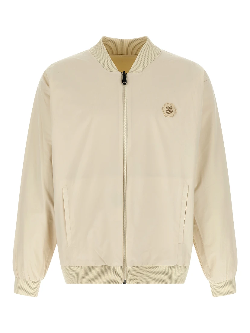 Beige Polyamide Bomber