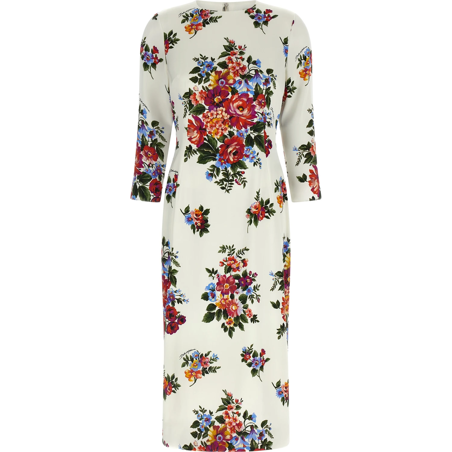 White Viscose Midi Dress