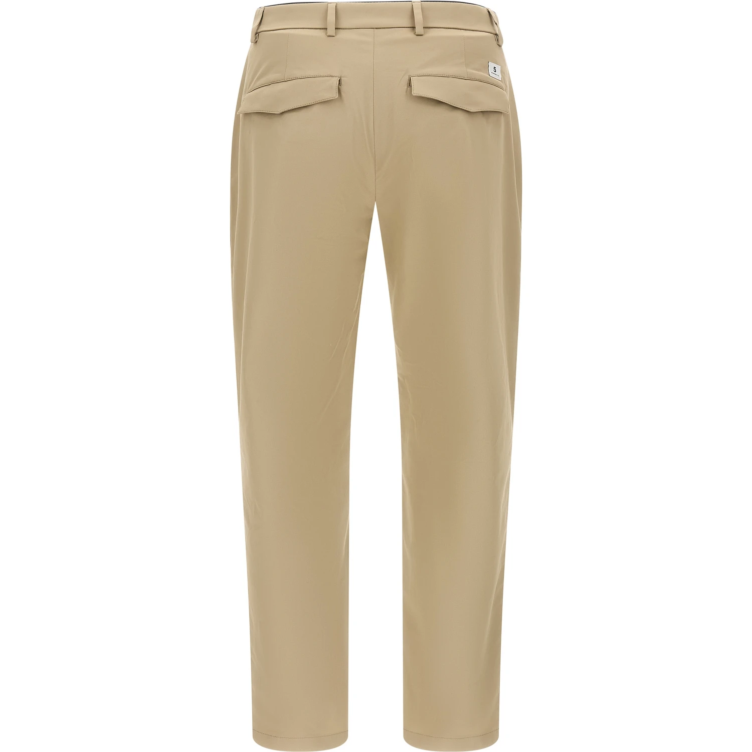 Beige Cotton Cropped Pants
