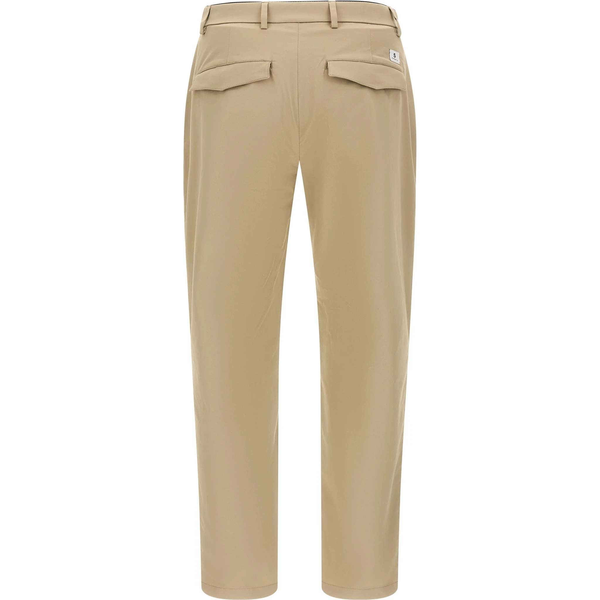 Beige Cotton Cropped Pants