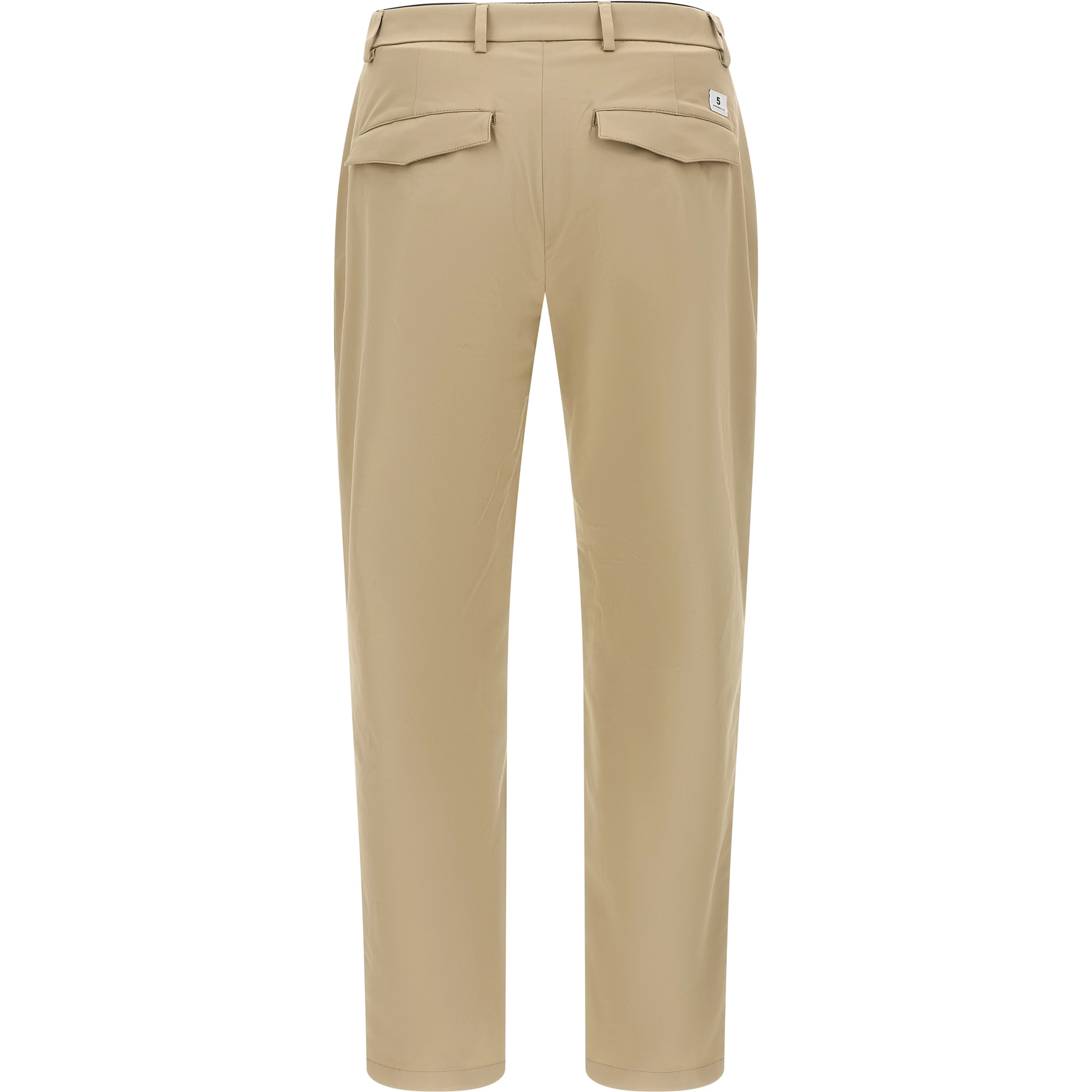 Beige Cotton Cropped Pants
