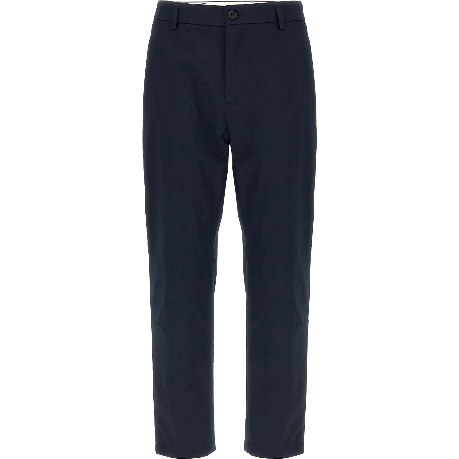 Blue Cotton Casual Pants