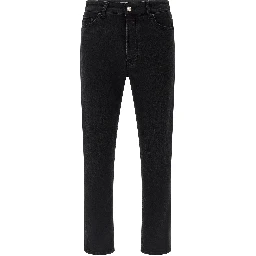 Black Cotton Cropped Jeans