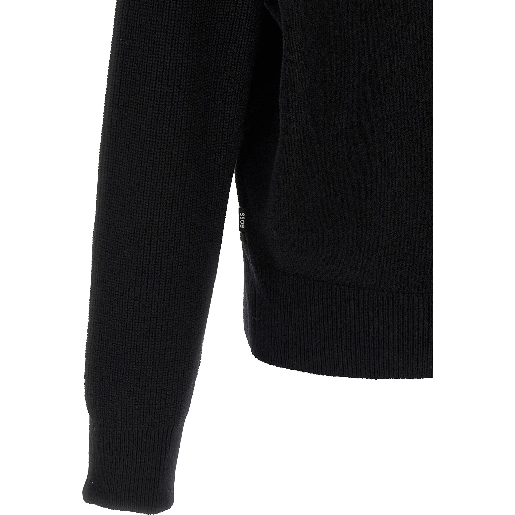 Black Virgin Wool Cardigan