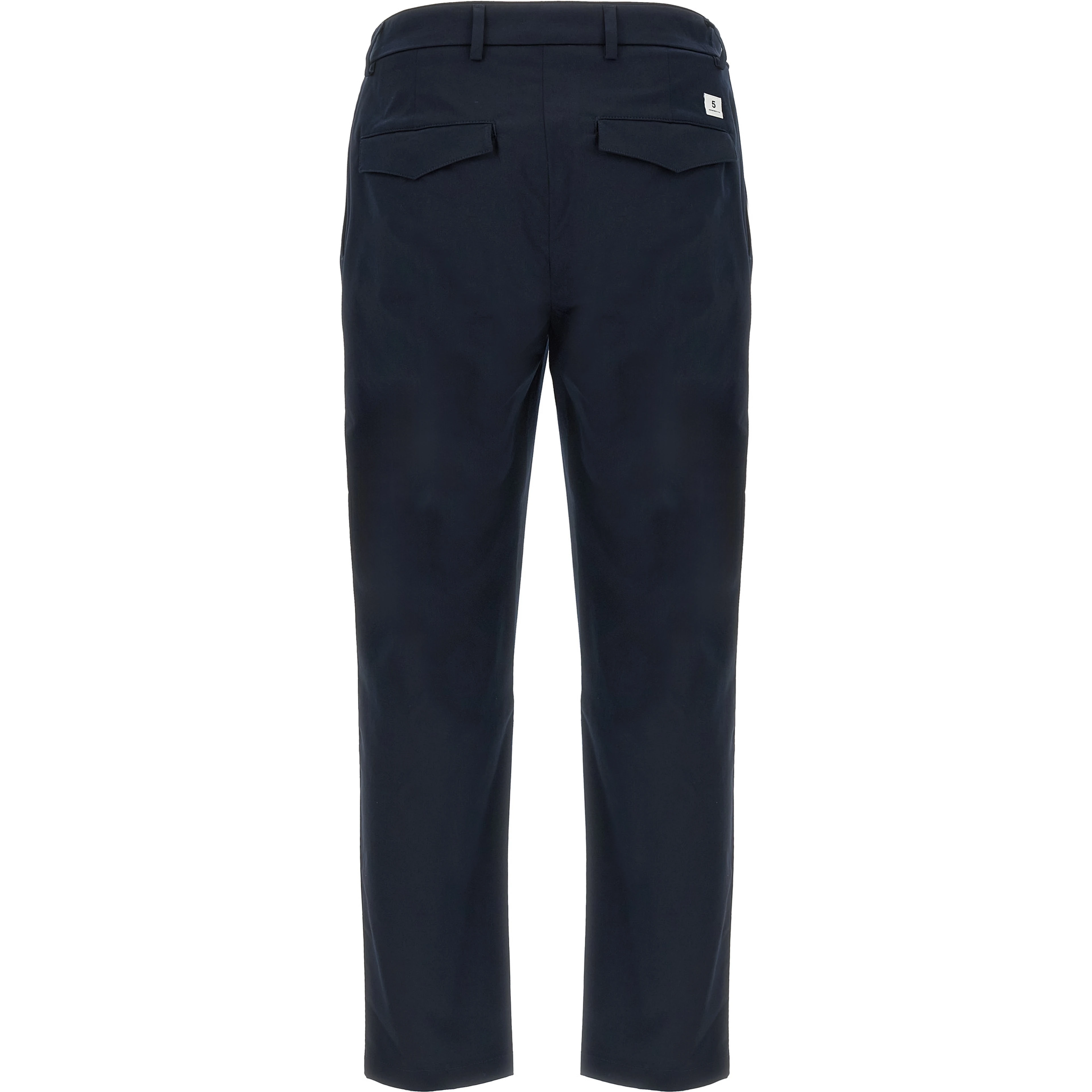 Blue Cotton Casual Pants