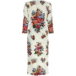 White Viscose Midi Dress
