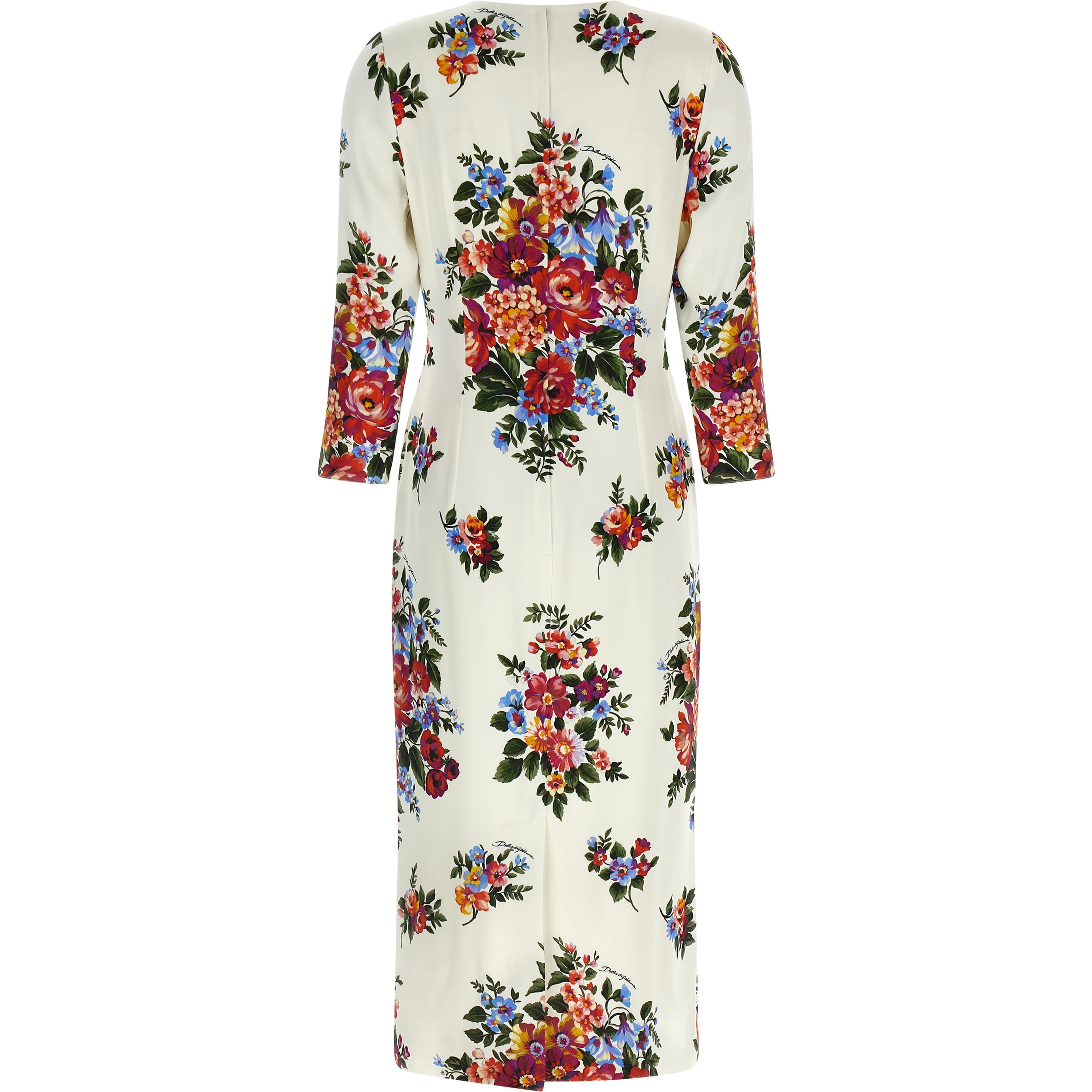 White Viscose Midi Dress