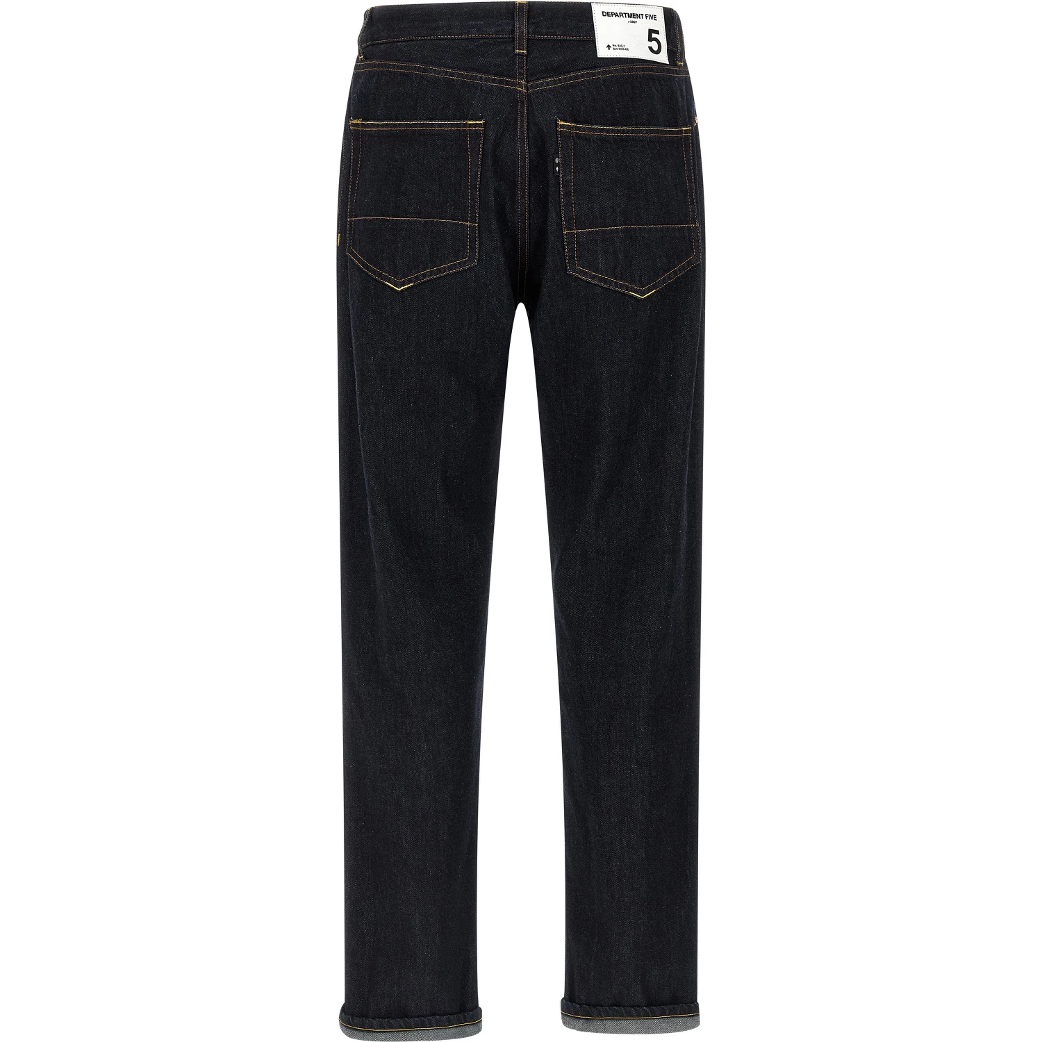 Blue Cotton Straight-Leg Jeans