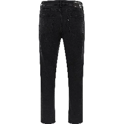Black Cotton Cropped Jeans