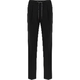 Black Virgin Wool Casual Pants