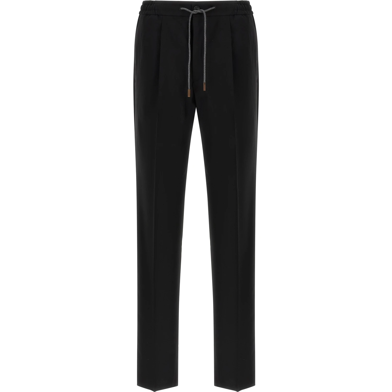 Black Virgin Wool Casual Pants