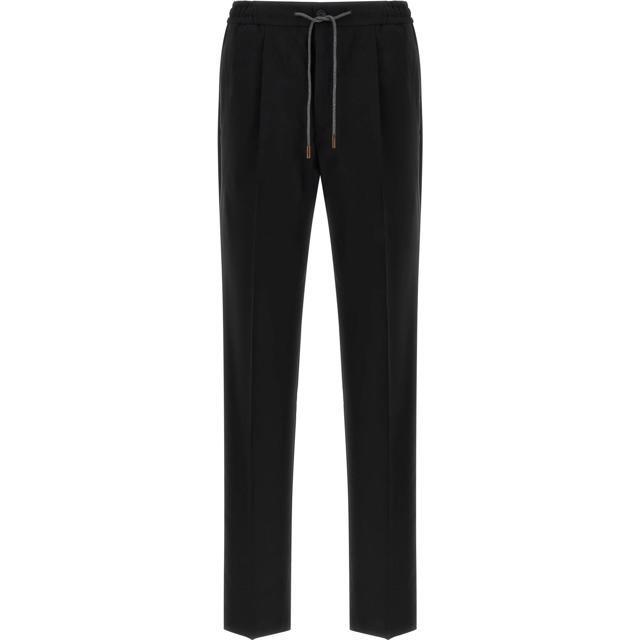Black Virgin Wool Casual Pants