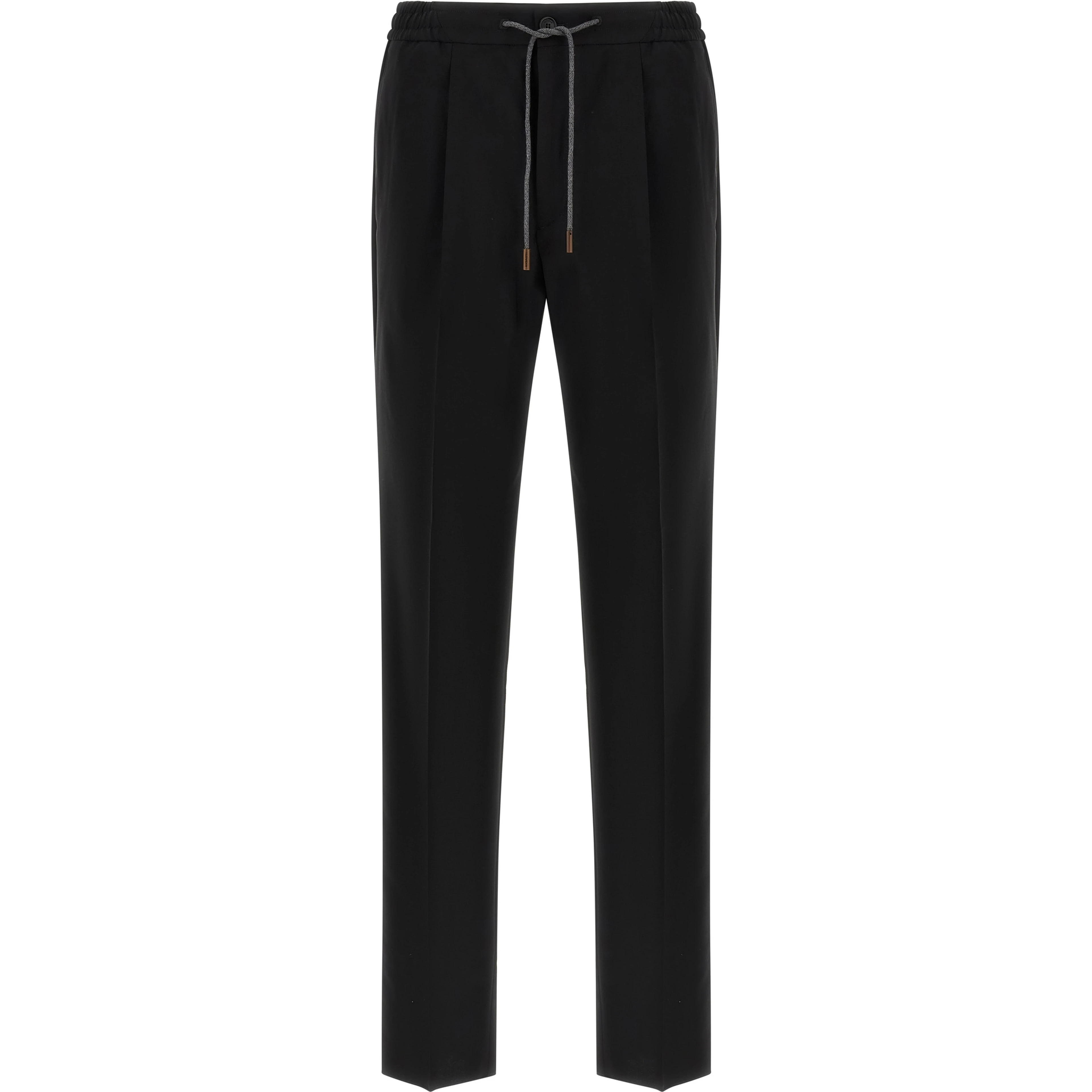 Black Virgin Wool Casual Pants