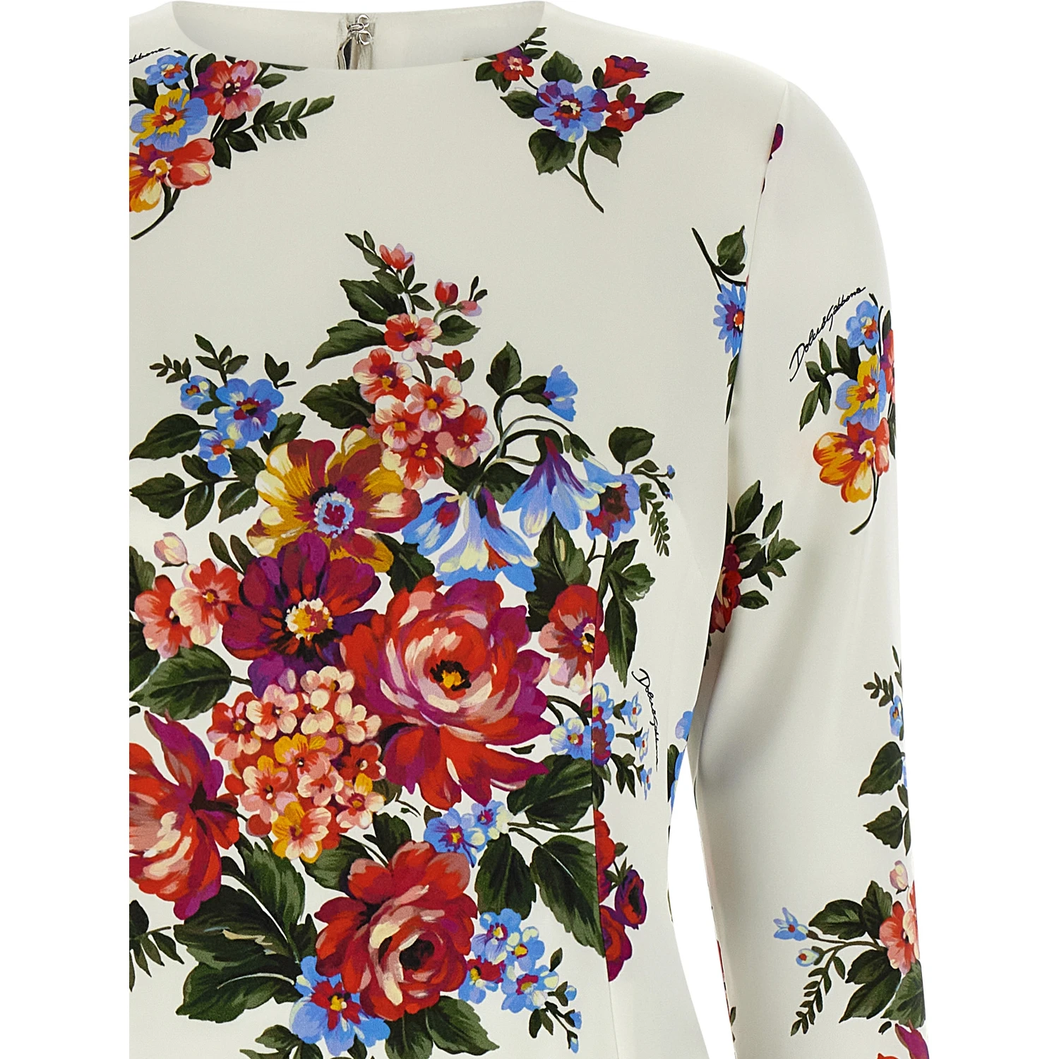 White Viscose Midi Dress