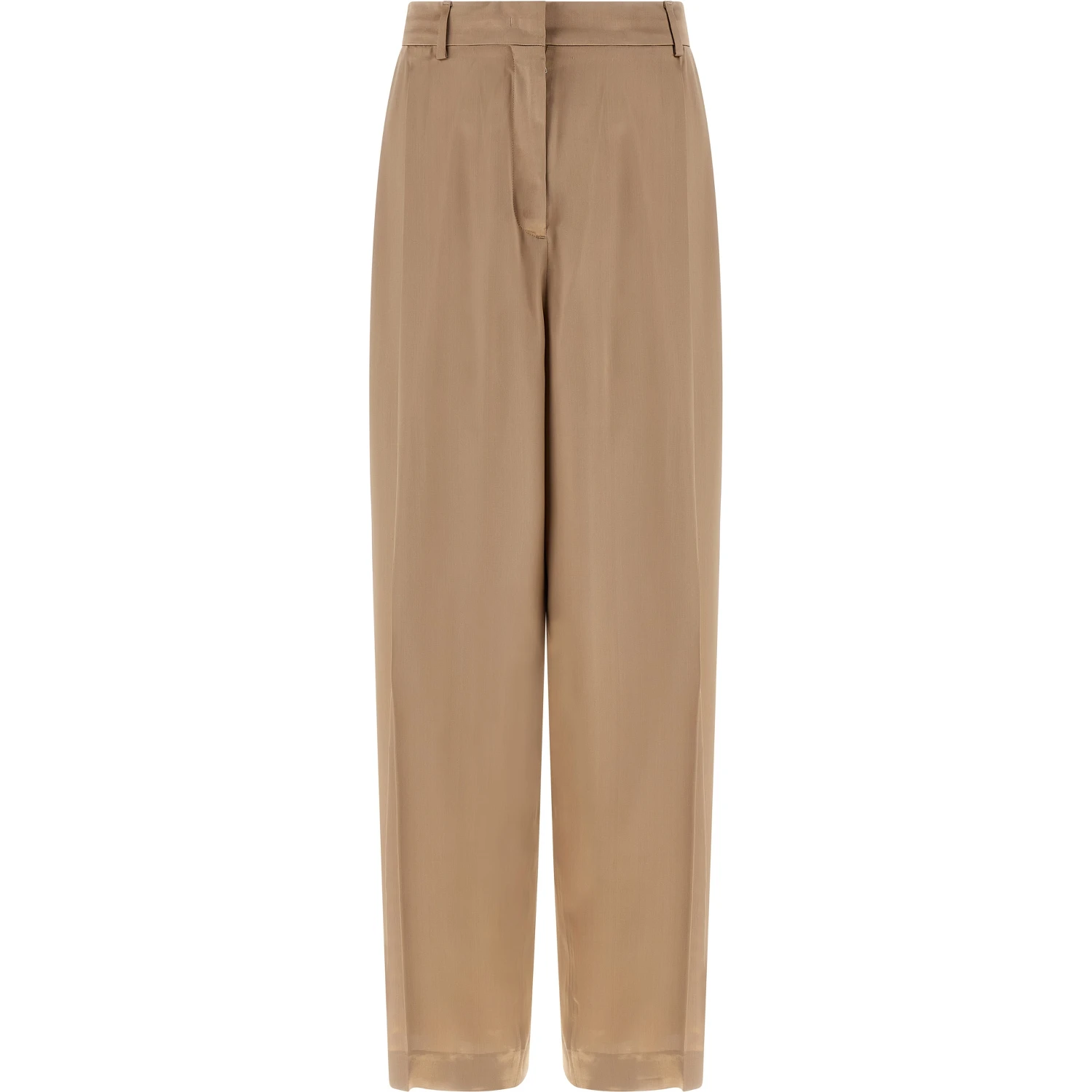 Beige Viscose Casual Pants