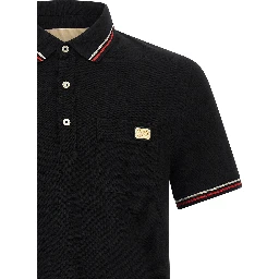 Black Cotton Polo Shirt