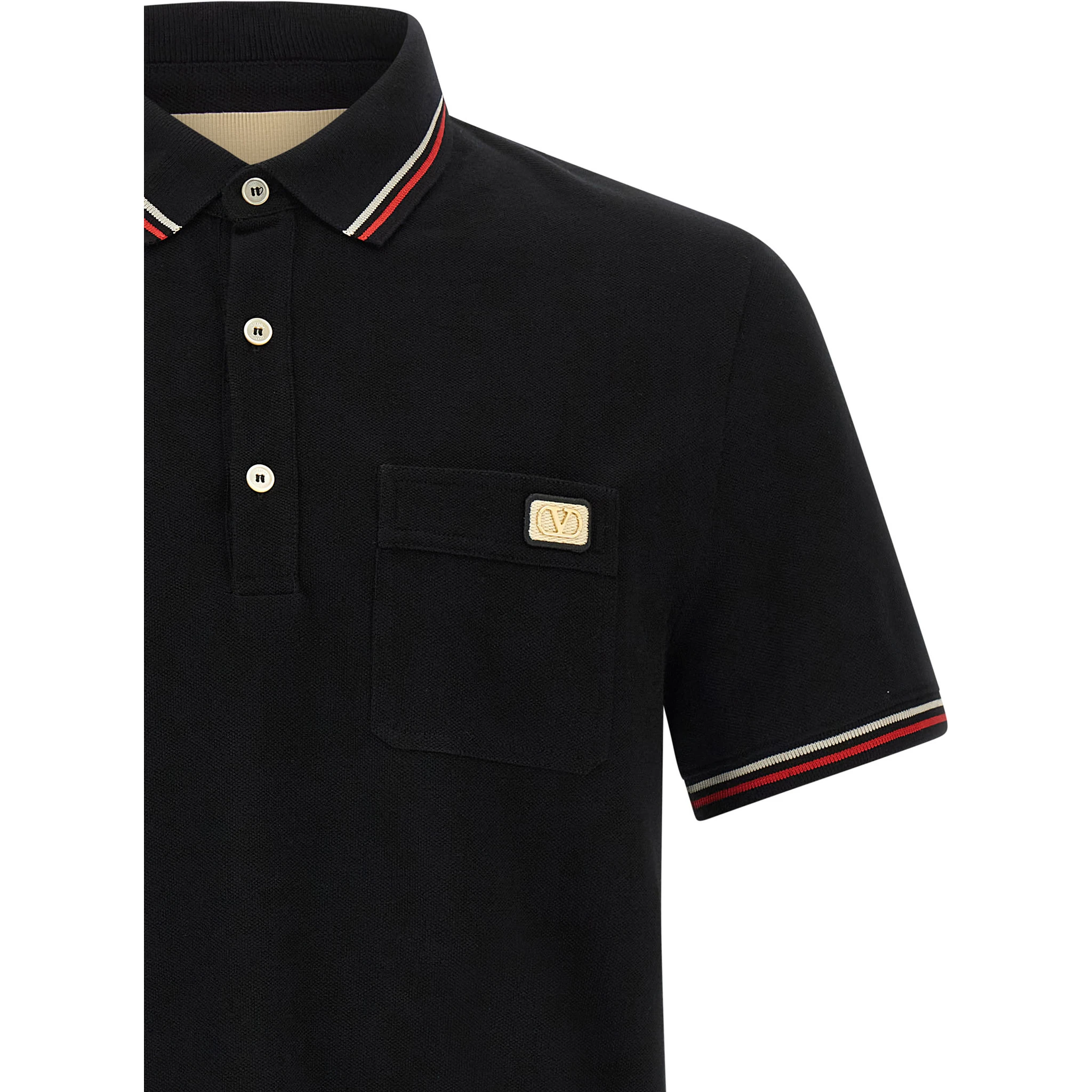 Black Cotton Polo Shirt