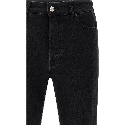 Black Cotton Cropped Jeans