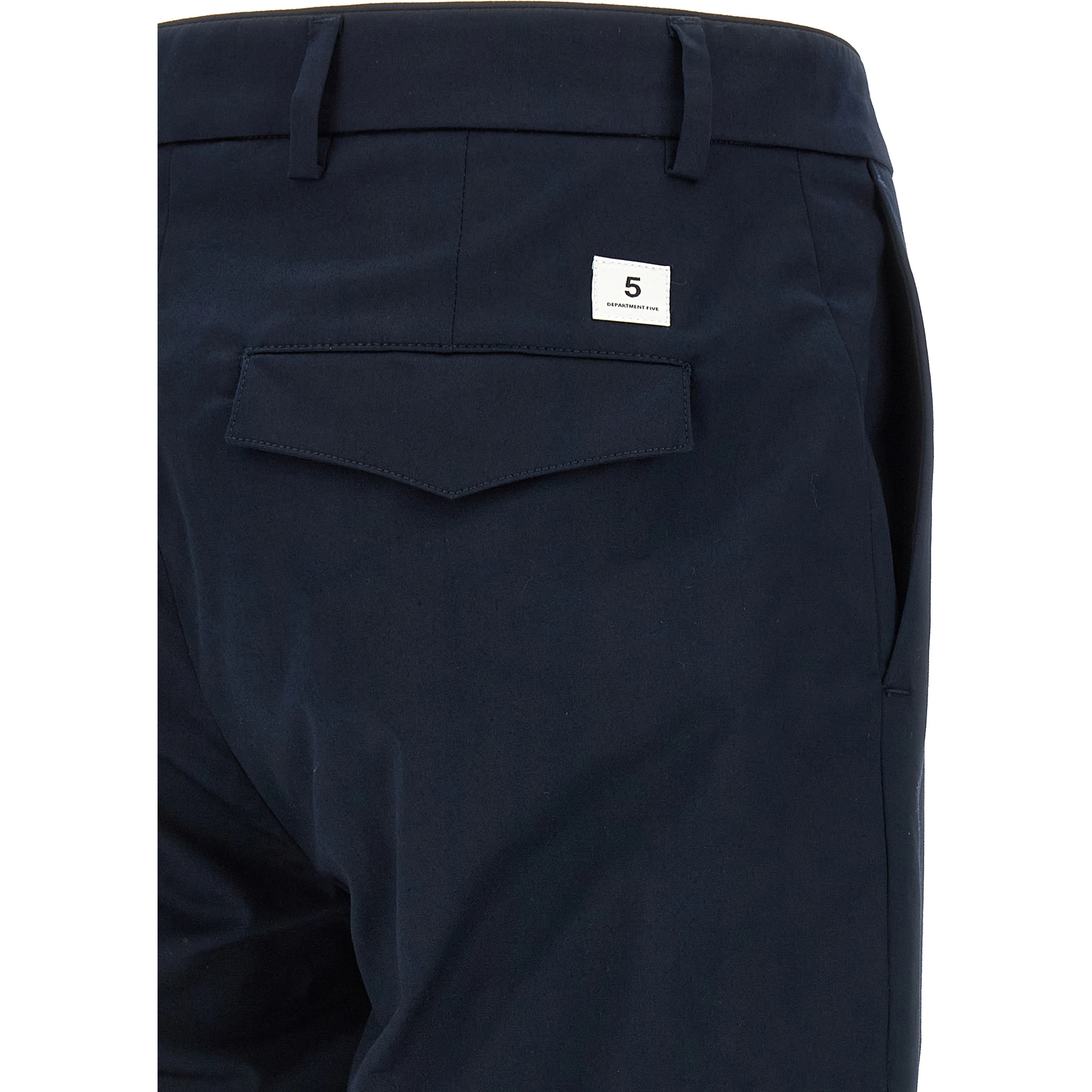 Blue Cotton Casual Pants