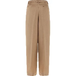 Beige Viscose Casual Pants