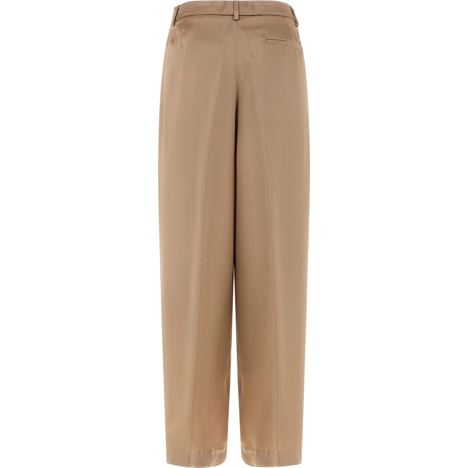 Beige Viscose Casual Pants