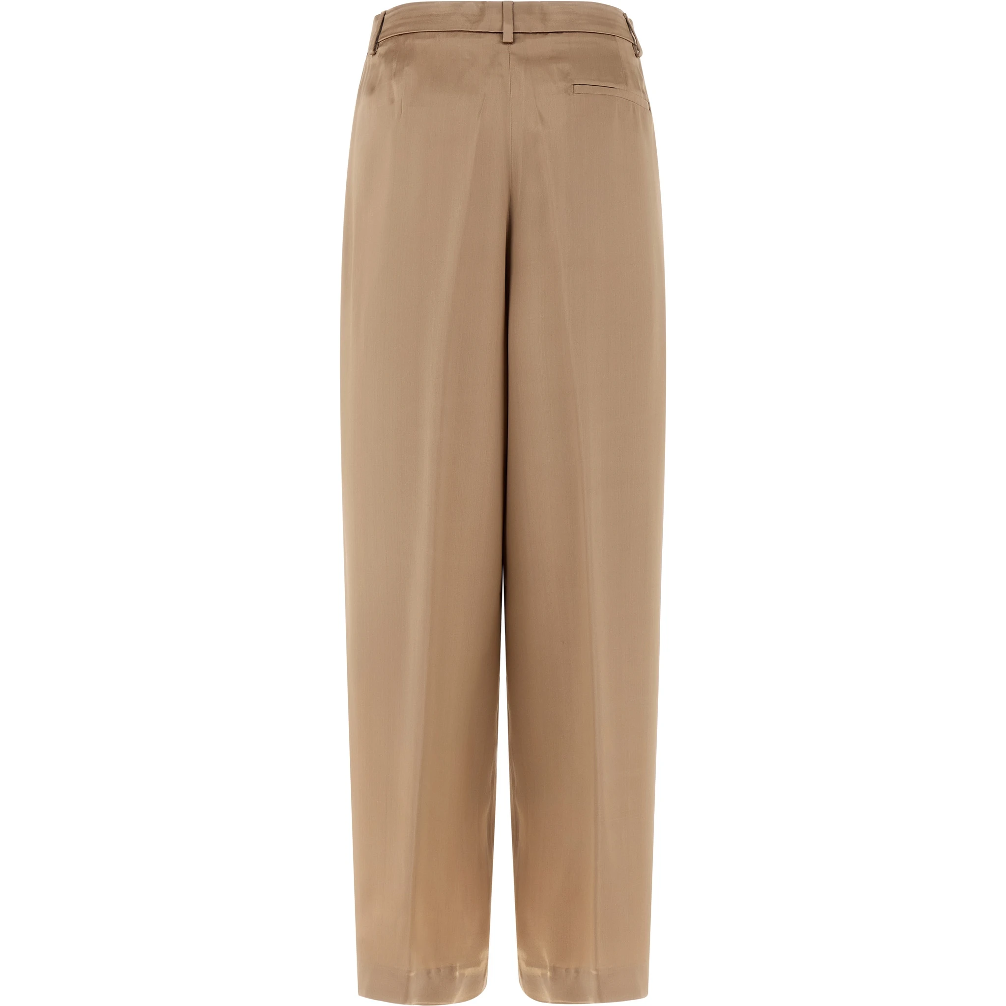 Beige Viscose Casual Pants