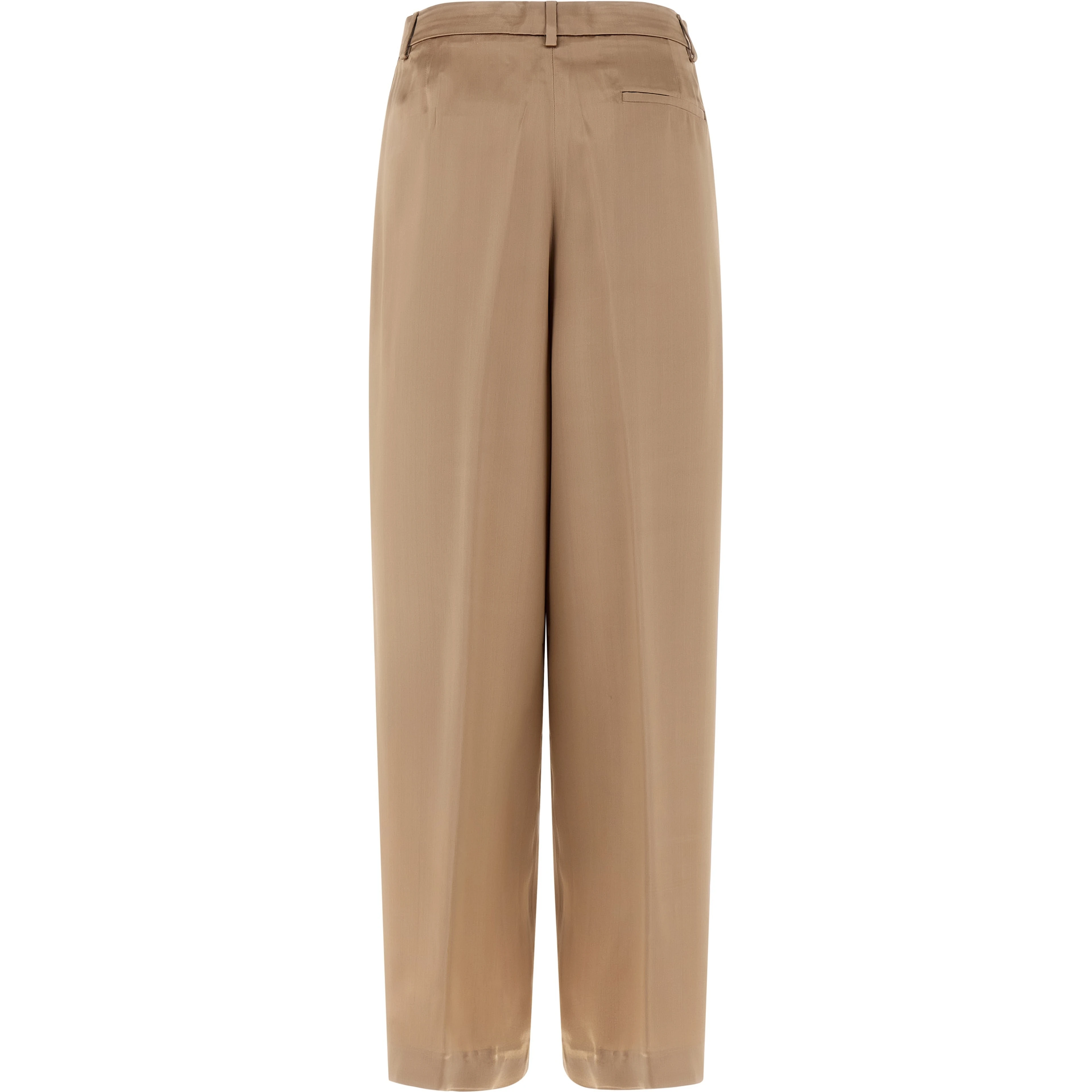 Beige Viscose Casual Pants