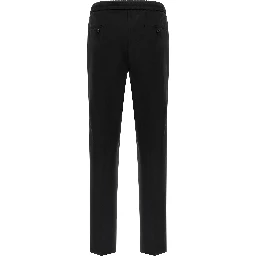 Black Virgin Wool Casual Pants