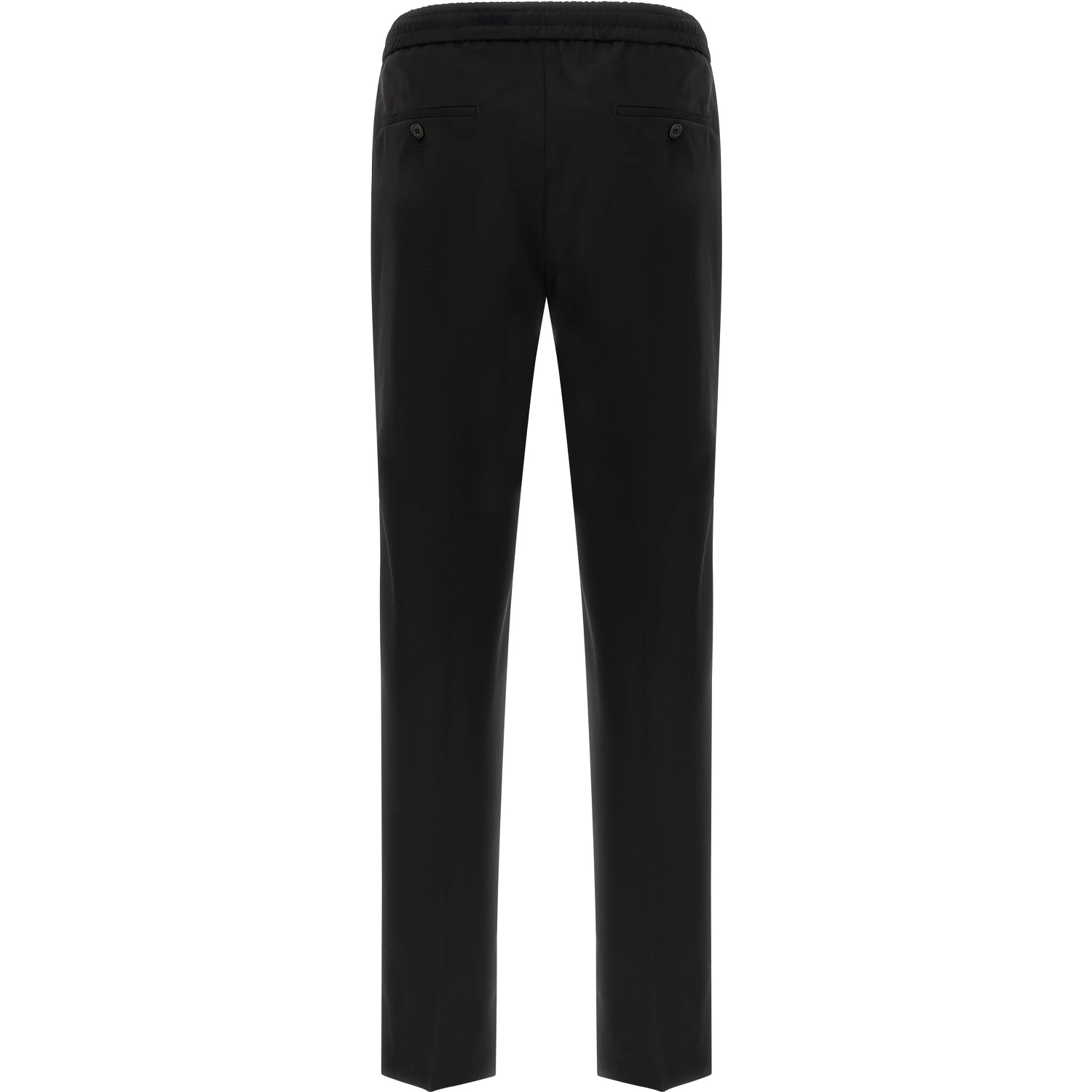 Black Virgin Wool Casual Pants