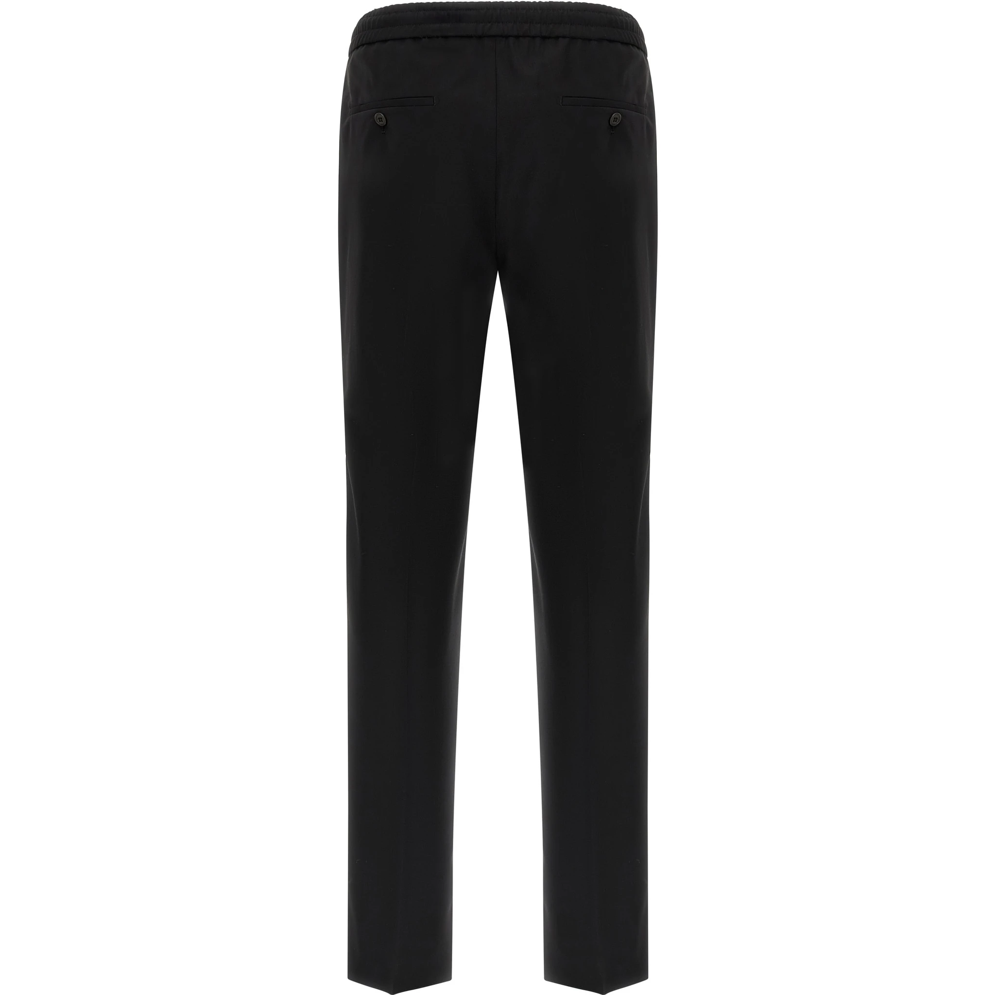 Black Virgin Wool Casual Pants