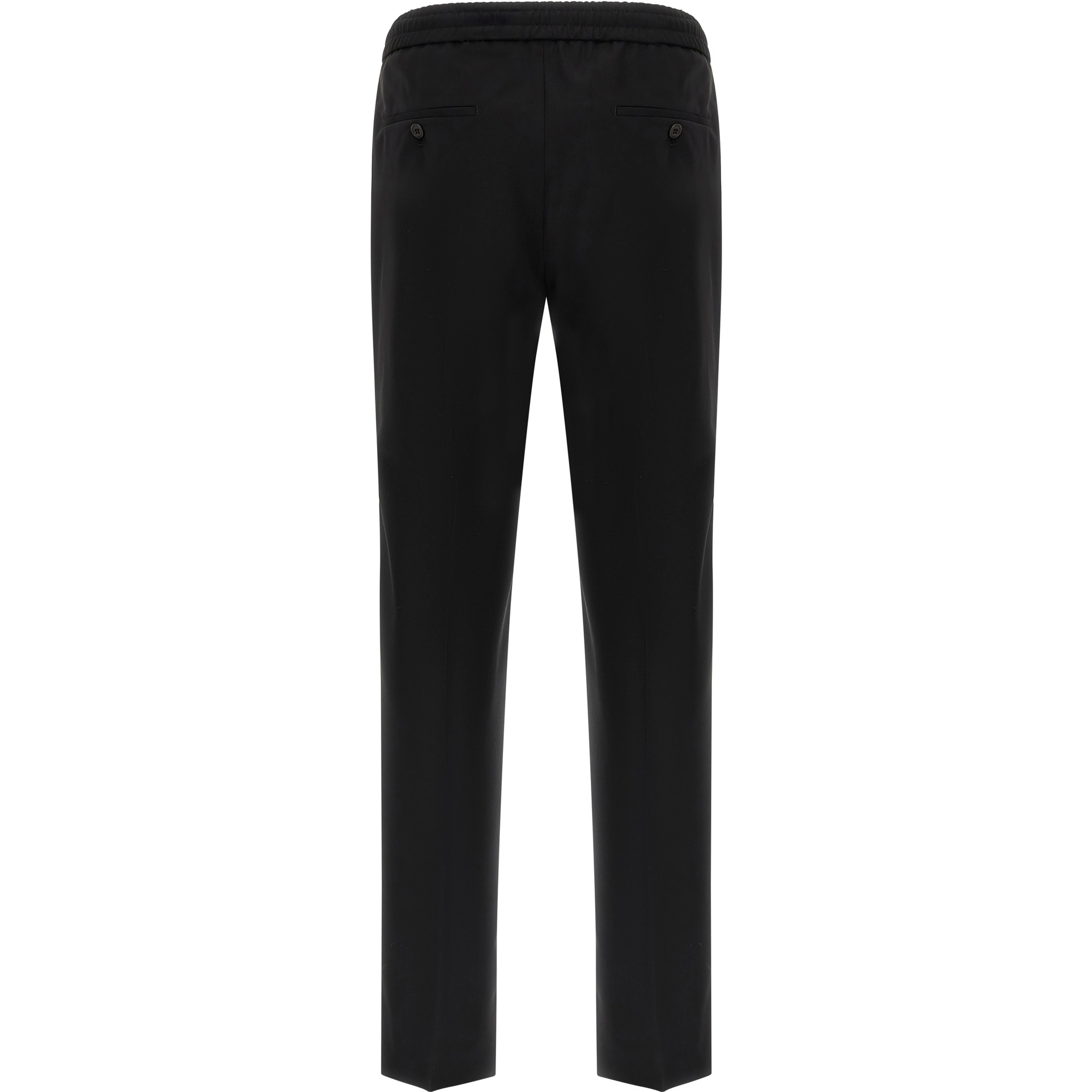 Black Virgin Wool Casual Pants