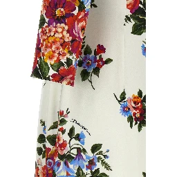 White Viscose Midi Dress
