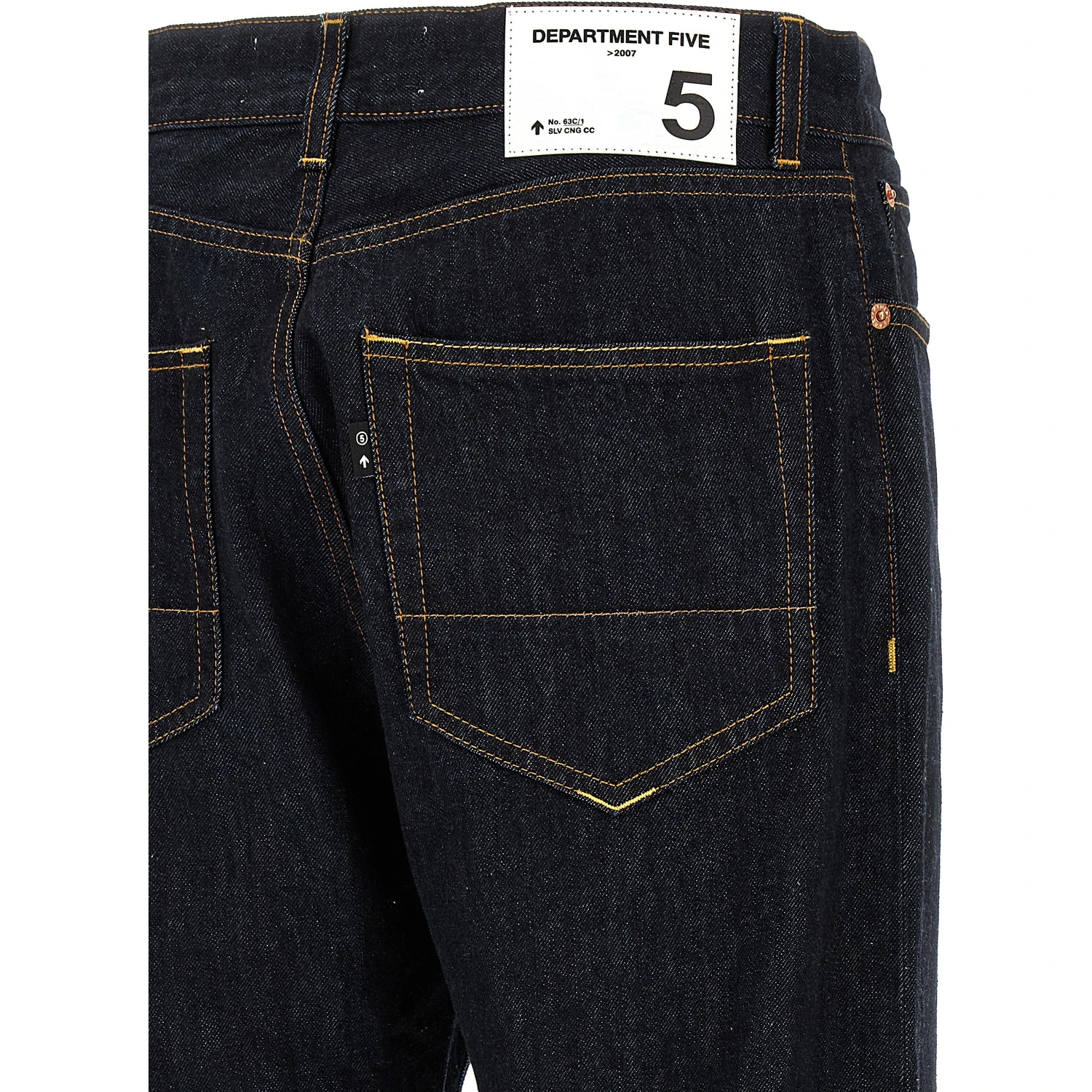 Blue Cotton Straight-Leg Jeans