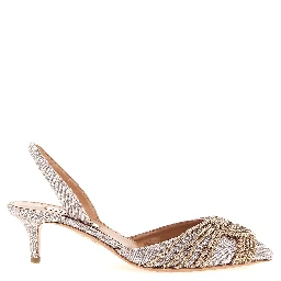 Multicolor Textile Mid Heel Pumps