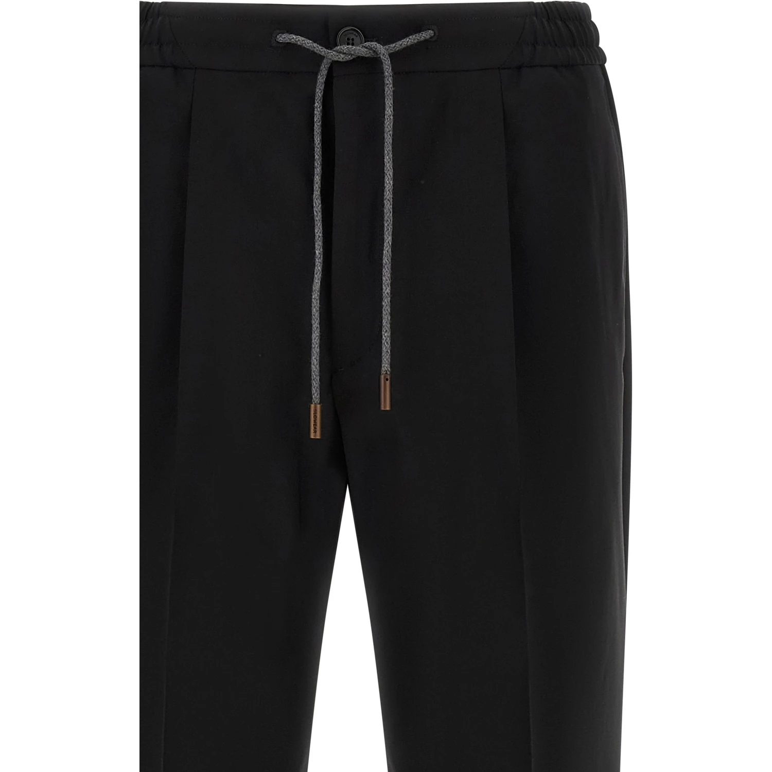 Black Virgin Wool Casual Pants