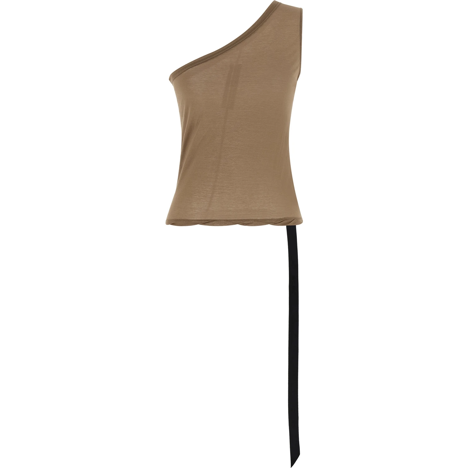 Beige Cotton Sleeveles T-Shirt