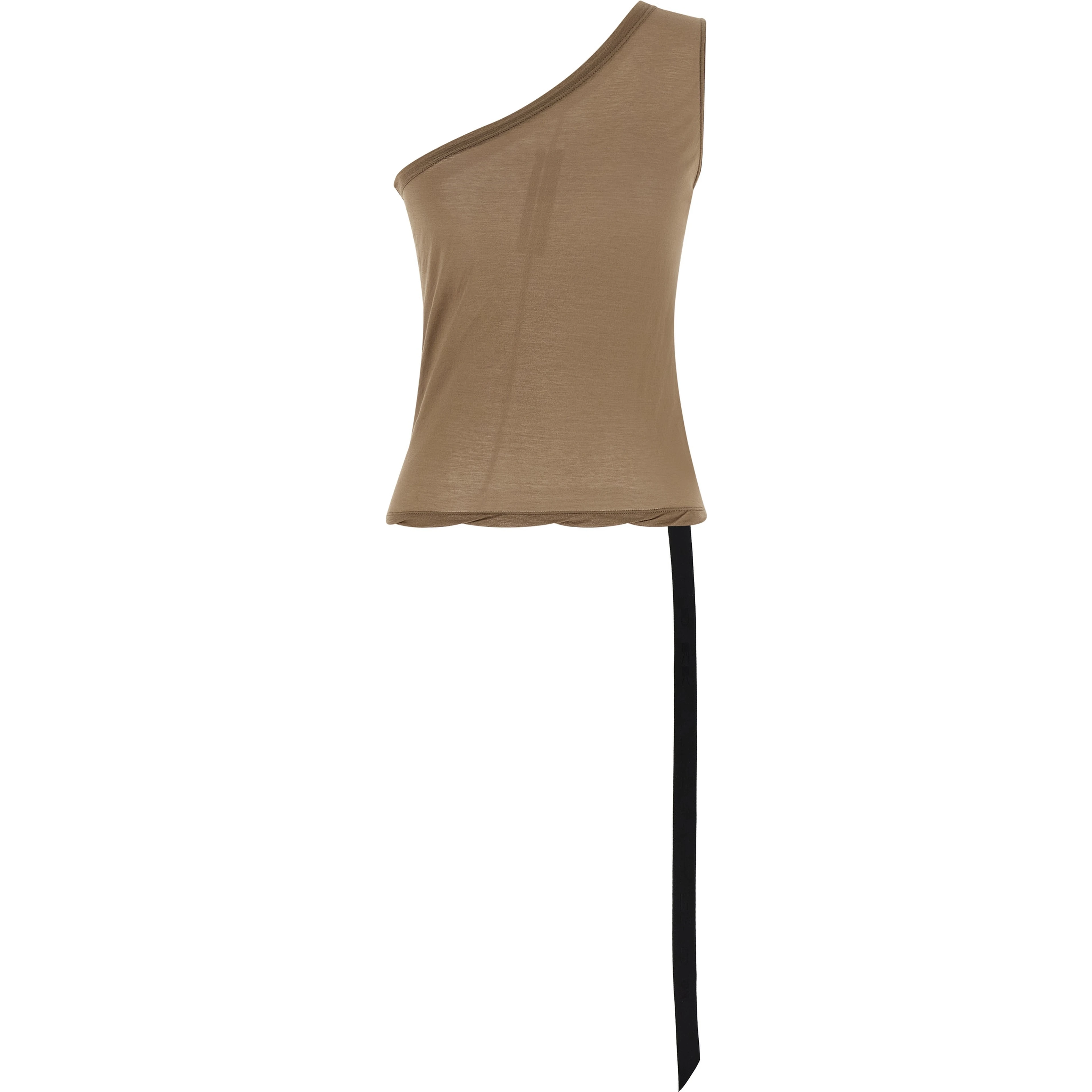 Beige Cotton Sleeveles T-Shirt