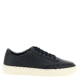 Blue Cowhide Low Top Sneakers