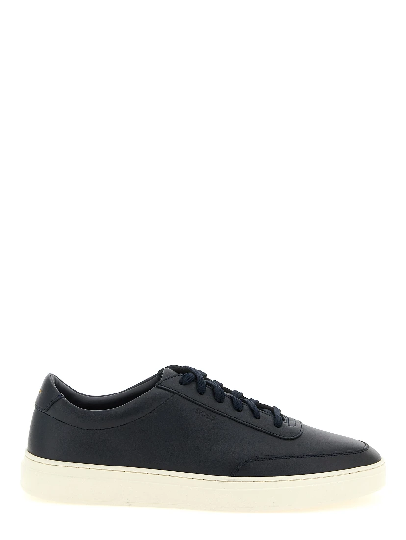 Blue Cowhide Low Top Sneakers